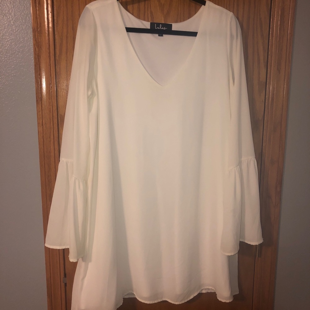 Lulus White Long Sleeve Dress